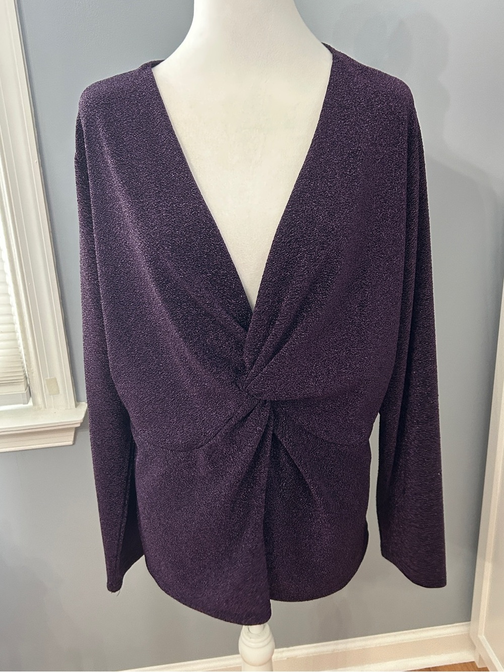 Women’s Ashley Stewart Purple Glitter Top Size 18/20 Night Out Formal